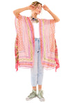Aratta Clothing Sophia Hand-Stitched Kimono in Pink/Peach Combo Style ED23A64B