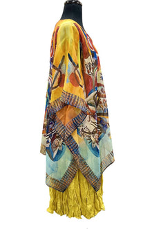  Art Wear by Dilemma Kandinsky Inspired Silk Georgette Long Poncho NLP-461-KA