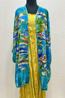  Art Wear by Dilemma Monet Inspired Art Silk Kimono and Scarf
