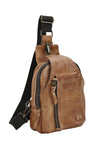 Bed Stu Beau Sling Backpack in Tan Rustic Leather  A694061-TNRS