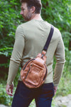 Bed Stu Beau Sling Backpack in Tan Rustic Leather  A694061-TNRS