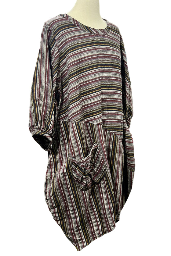 Betty Hadikusumo Bubble Tunic in Fall Stripes