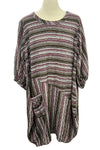 Betty Hadikusumo Bubble Tunic in Fall Stripes