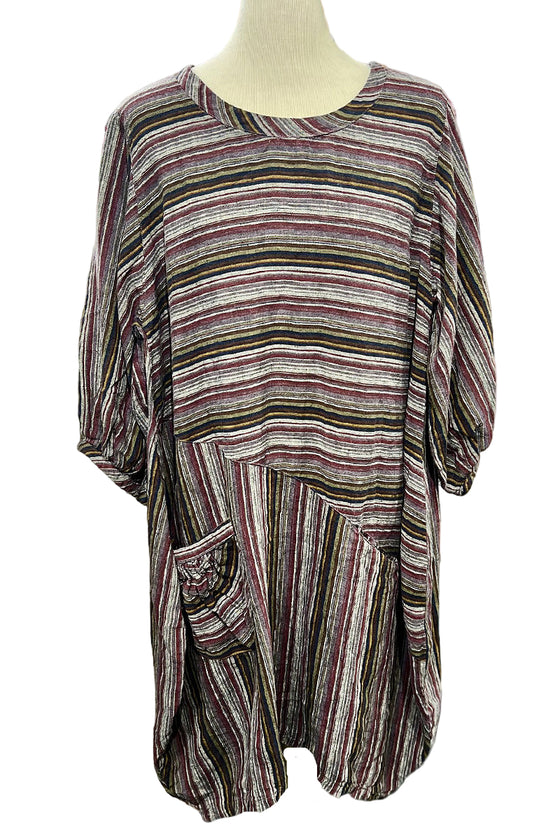 Betty Hadikusumo Bubble Tunic in Fall Stripes