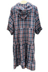 Betty Hadikusumo Flannel Baby Doll Tunic in Red, White and Blue Check