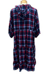 Betty Hadikusumo Flannel Baby Doll Tunic with Hood in Red and Navy Plaid