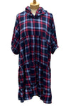 Betty Hadikusumo Flannel Baby Doll Tunic with Hood in Red and Navy Plaid