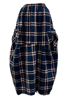  Betty Hadikusumo Flannel Bobby Skirt in Navy, Red & White Plaid