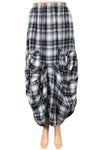 Betty Hadikusumo Flannel Gwen Skirt in Navy Blue and Gold Plaid