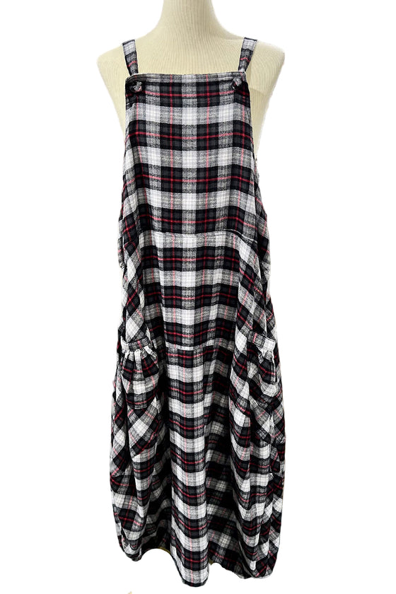 Betty Hadikusumo Flannel Kita Jumper in Black Plaid