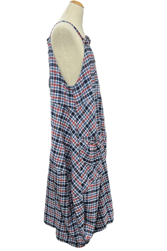 Betty Hadikusumo Flannel Kita Jumper in Blue and Red Plaid