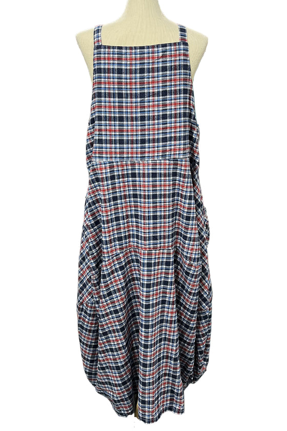 Betty Hadikusumo Flannel Kita Jumper in Blue and Red Plaid