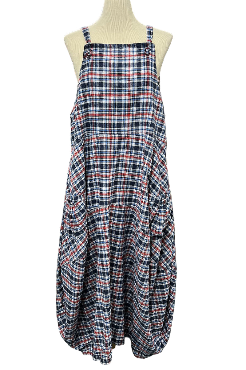  Betty Hadikusumo Flannel Kita Jumper in Blue and Red Plaid