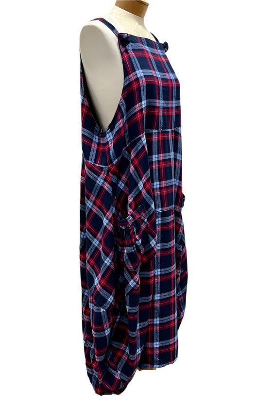 Betty Hadikusumo Flannel Kita Jumper in Red & Navy Plaid