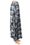 Betty Hadikusumo Flannel Kita Skirt in Navy Blue and Gold Plaid