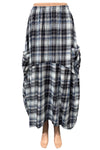 Betty Hadikusumo Flannel Kita Skirt in Navy Blue and Gold Plaid