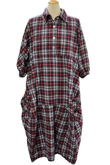  Betty Hadikusumo Flannel Venessa Dress in Blue, Red and Navy Plaid