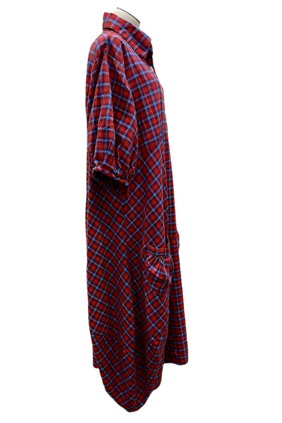 Betty Hadikusumo Flannel Venessa Dress in Red & Blue Check