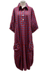 Betty Hadikusumo Flannel Venessa Dress in Red & Blue Check