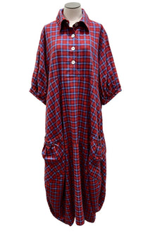  Betty Hadikusumo Flannel Venessa Dress in Red & Blue Check