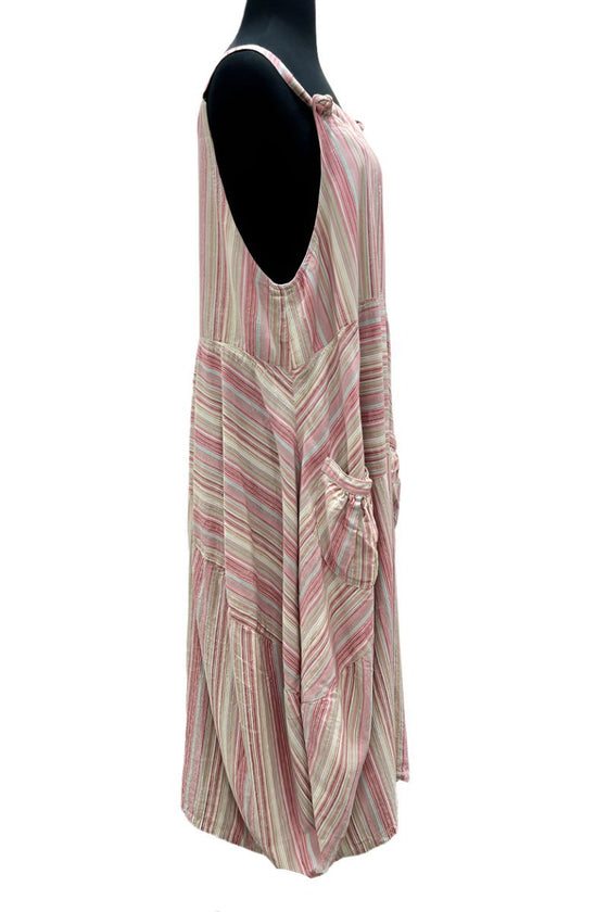 Betty Hadikusumo Kita Jumper in Pastel Pink Striped Linen