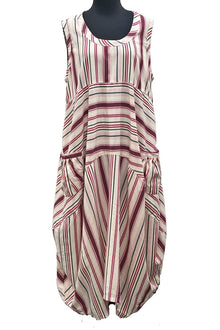  Betty Hadikusumo Linda Tank Dress in Bright Stripe Linen