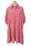Betty Hadikusumo Linen Baby Doll Tunic Dress in Geranium