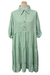 Betty Hadikusumo Linen Baby Doll Tunic Dress in Pale Mint