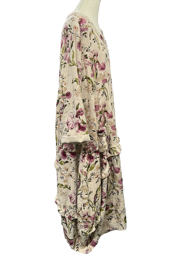 Betty Hadikusumo Linen Bobie Dress in English Floral Print