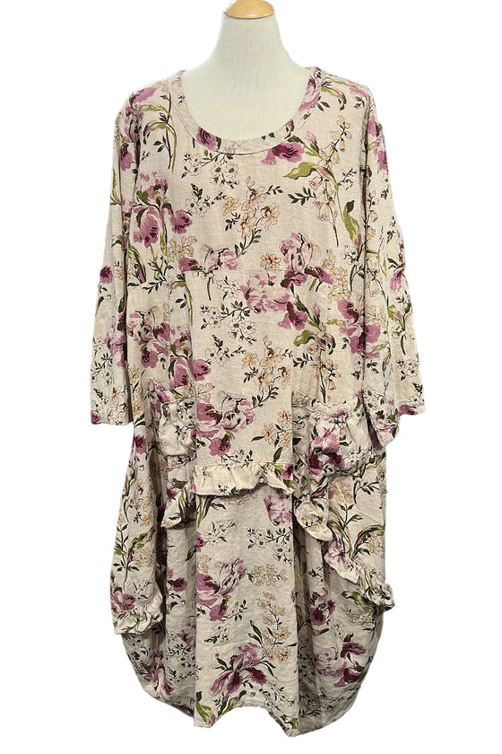 Betty Hadikusumo Linen Bobie Dress in English Floral Print