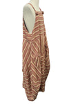 Betty Hadikusumo Linen Kita Jumper in Dusty Rose Wallpaper Stripe