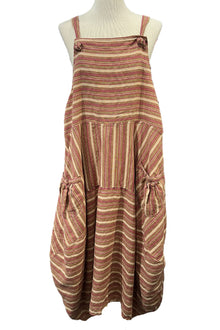  Betty Hadikusumo Linen Kita Jumper in Dusty Rose Wallpaper Stripe