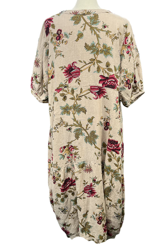 Betty Hadikusumo Linen Kristin Dress in English Rose