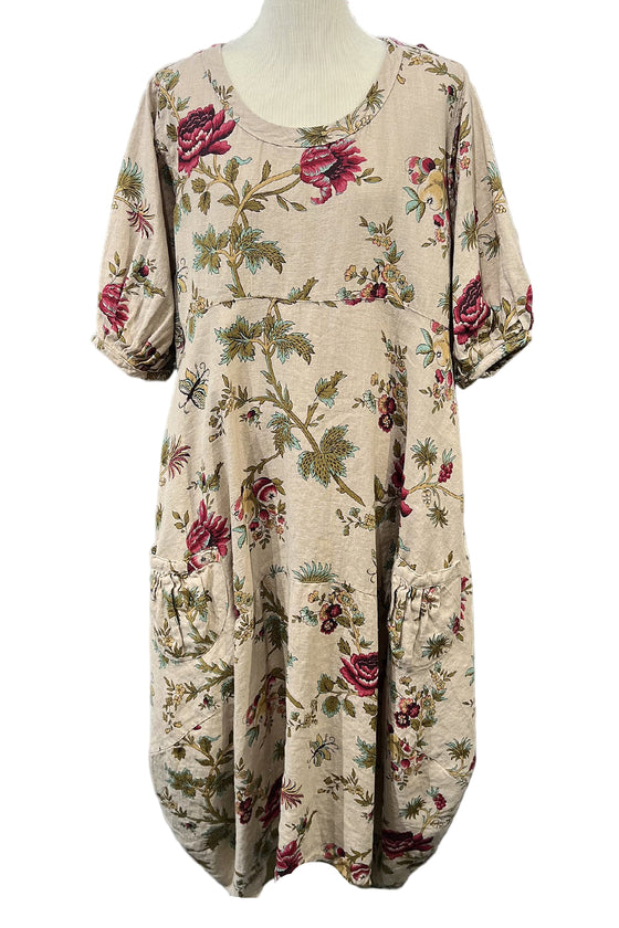 Betty Hadikusumo Linen Kristin Dress in English Rose