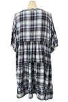 Betty Hadikusumo Nami Baby Dress in Blue and Gold Plaid