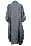 Betty Hadikusumo Saya Linen Denim Dress with Polka Dot Trim