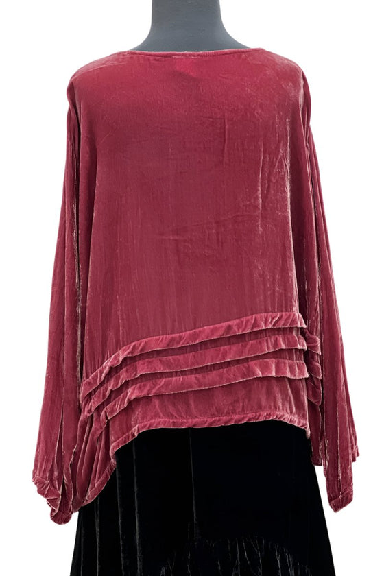 Betty Hadikusumo Silk Velvet Barbara Tuck Top in Victorian Rose