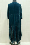 Betty Hadikusumo Silk Velvet SG Dress in Teal Blue