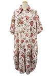 Betty Hadikusumo Vanessa Dress in Red Floral Linen Print
