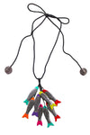 Beyond Threads Handmade Catch Upcycled Textile Necklace in Multi