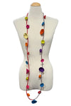 Beyond Threads Handmade Douli Upcycled Textile Necklace In Multi