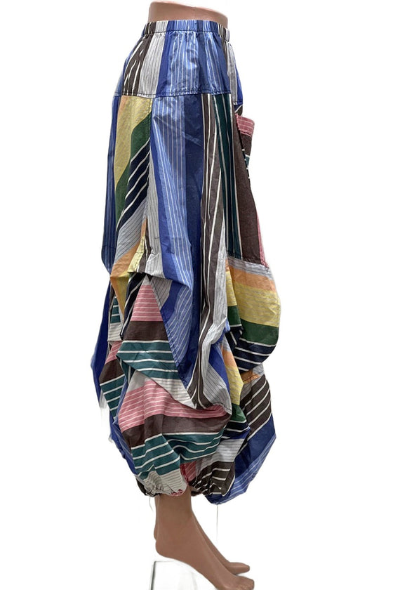 Bodil Cotton Full Pleat Pant in Multi Style CO2081
