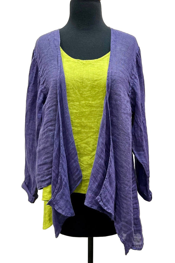 Bodil Linen Gauze Cardigan in Violet Style GB2206-VIOLET