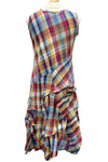 Bodil Linen Mosaic Dress in Cotton Plaid Style LC2013-PLAID