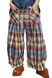  Bodil Linen Mosaic New Pant in Cotton Plaid Style LC2125-PLAID