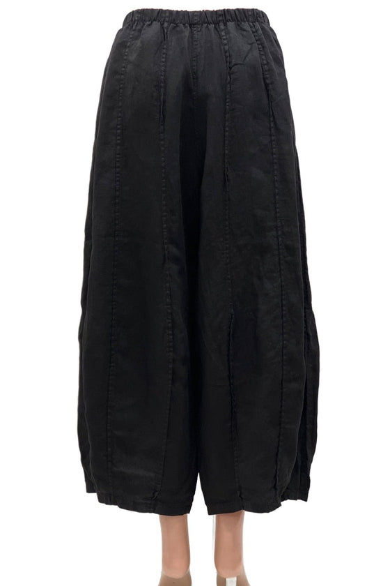 Bodil Linen Seamed Pant in Black Style LH1864