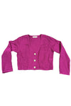 Bodil Shadow Script Linen Crop Jacket in Orchid