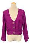 Bodil Shadow Script Linen Crop Jacket in Orchid