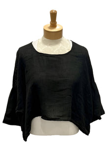  Bodil Textured Tales Linen Crop Crop in Black Style TN1976-BLACK