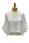 Bodil Textured Tales Linen Crop Crop in White Style TN1976-WHITE